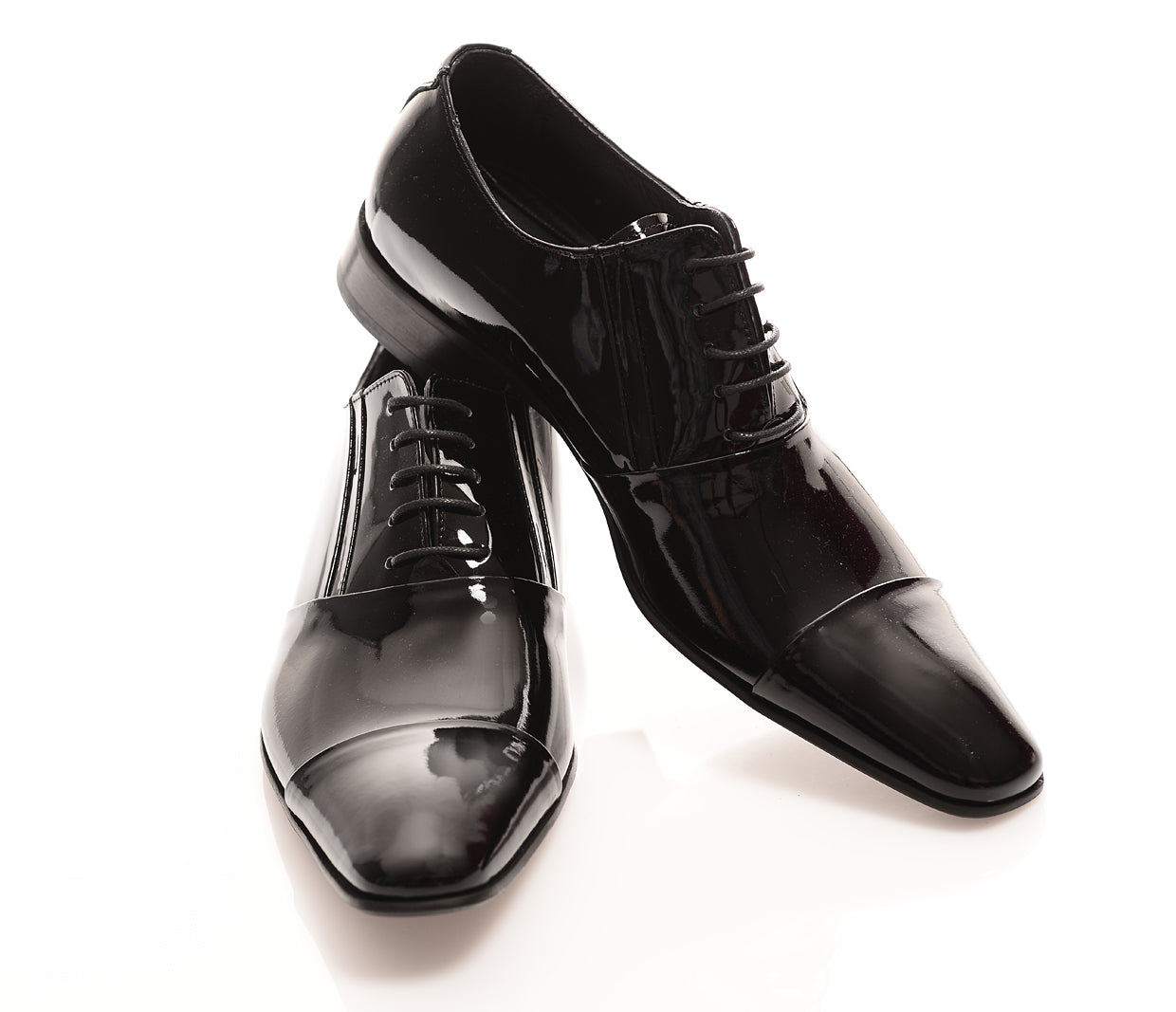 Handgemachter Herrenschuh, Hochzeitsschuh, Lack, Schwarz