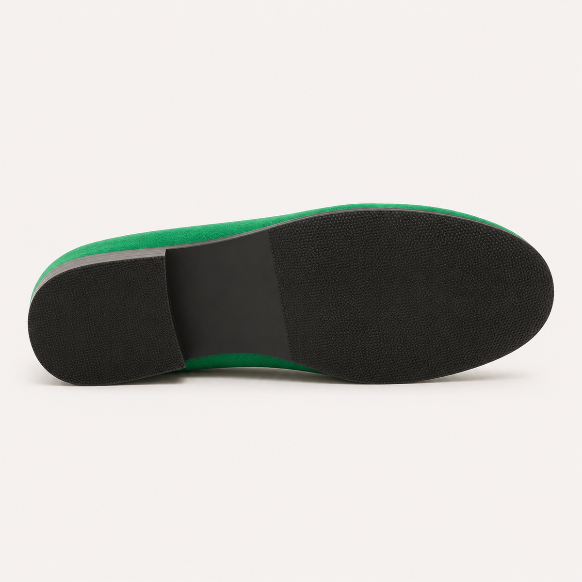 Herren Loafer aus Veloursleder – Smaragdgrün | Slipper mit Metallschließe