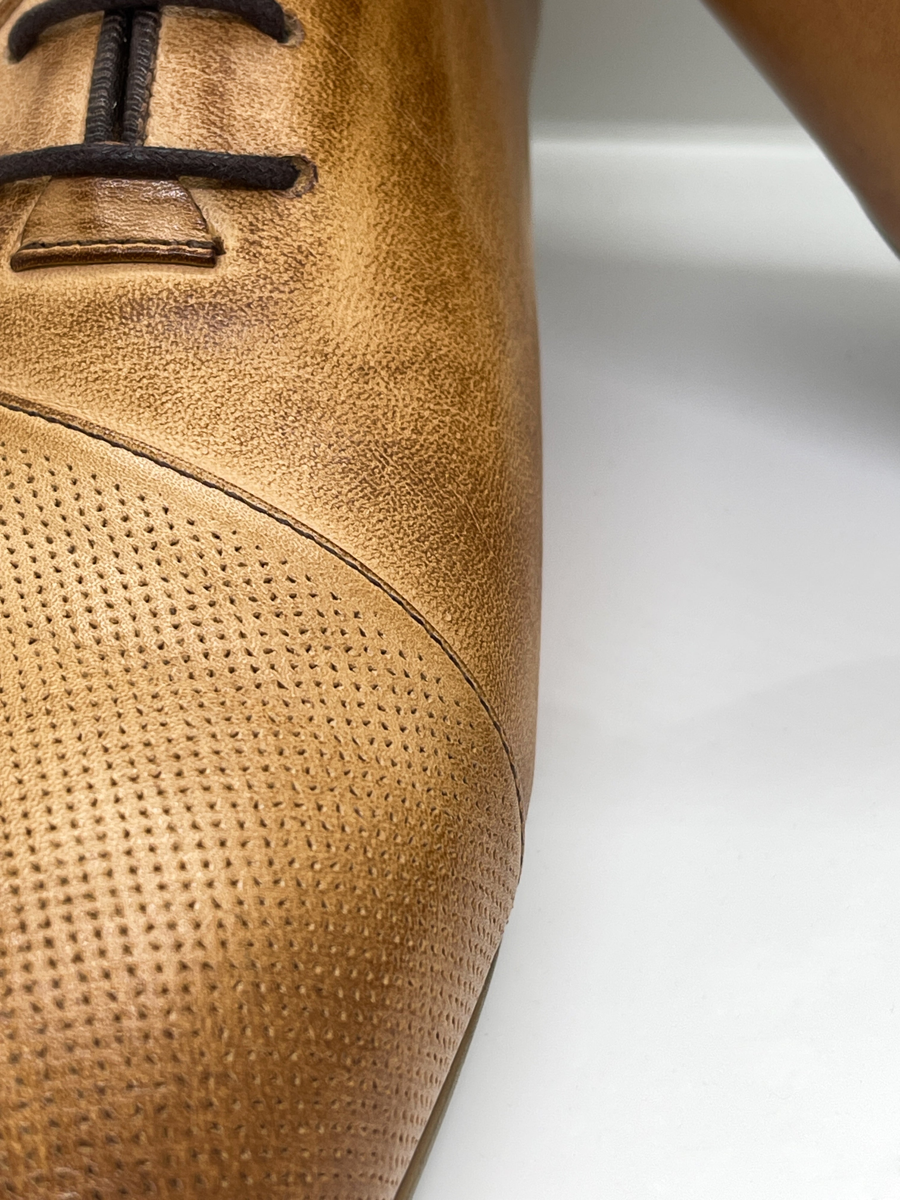 Handgemachter Herrenschuh, nude/cognac_braun, matt, echtes Leder