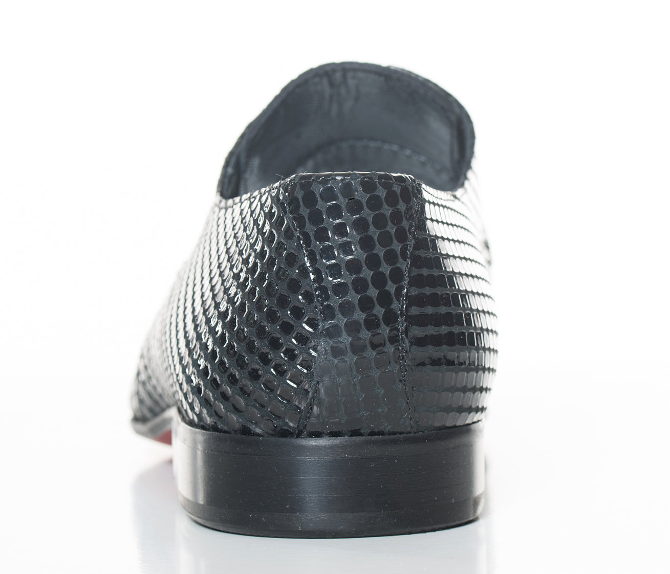 Handgemachter Herrenschuh, Businessschuh, Hochzeitsschuh, schwarz, mit Krokoprägung