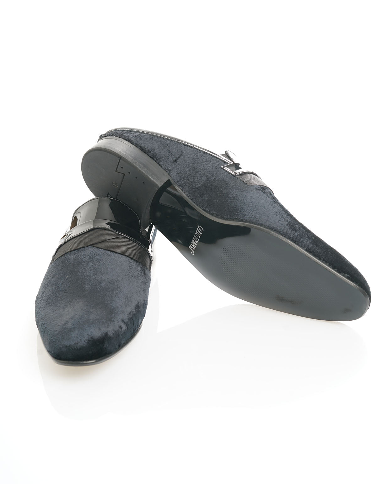 Elegante Herren Slipper, schwarz, Samt, Nostalgie-Retro-Classic