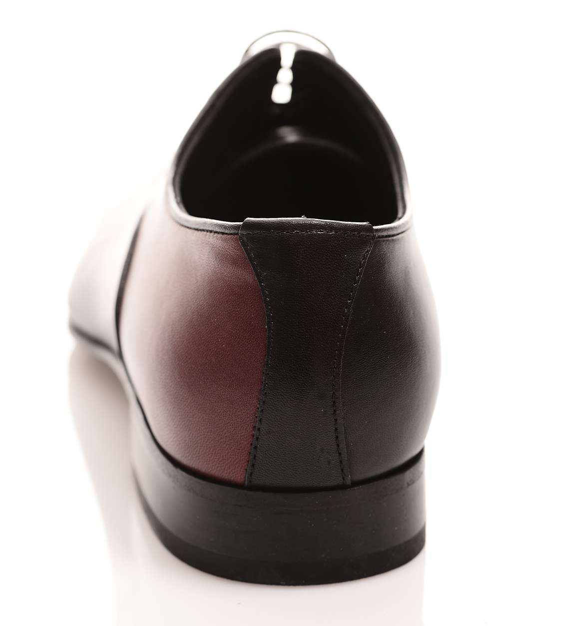 Hochzeitsschuh, Herrenschuh, Schwarz-Bordeuax, handgemacht, echtes Leder