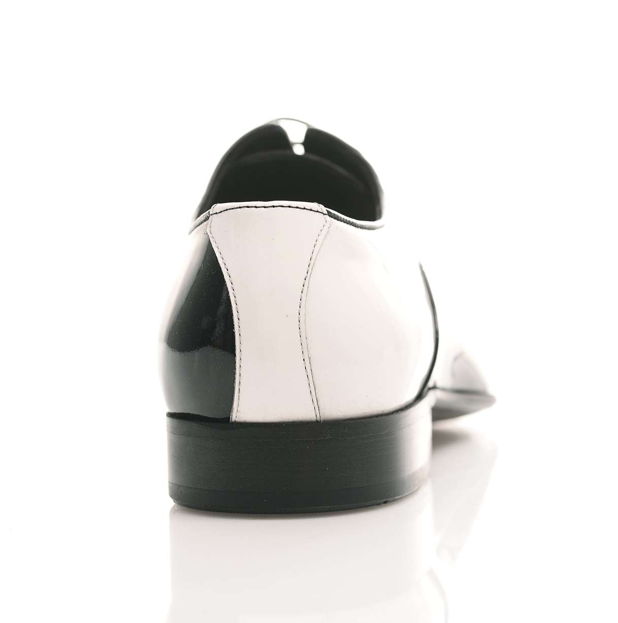 Hochzeitsschuh, Herrenschuh, schwarz/weiss, Lack