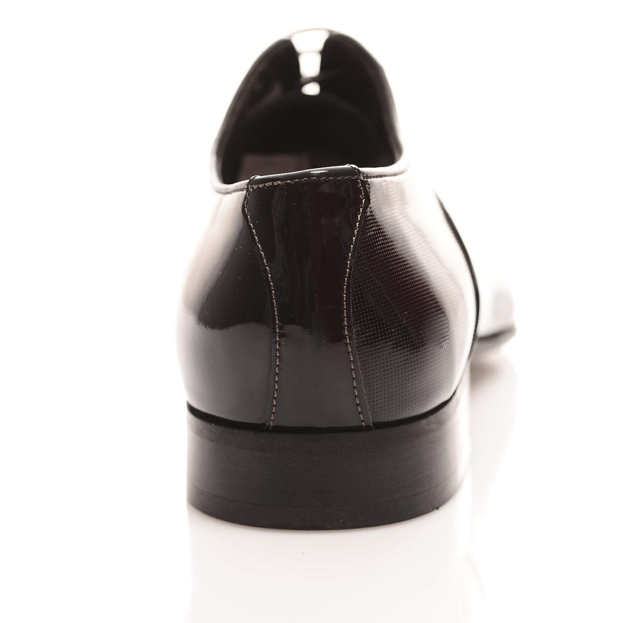 Handgemachter Herrenschuh,Punktprägung, schwarz, lack, echtes Leder